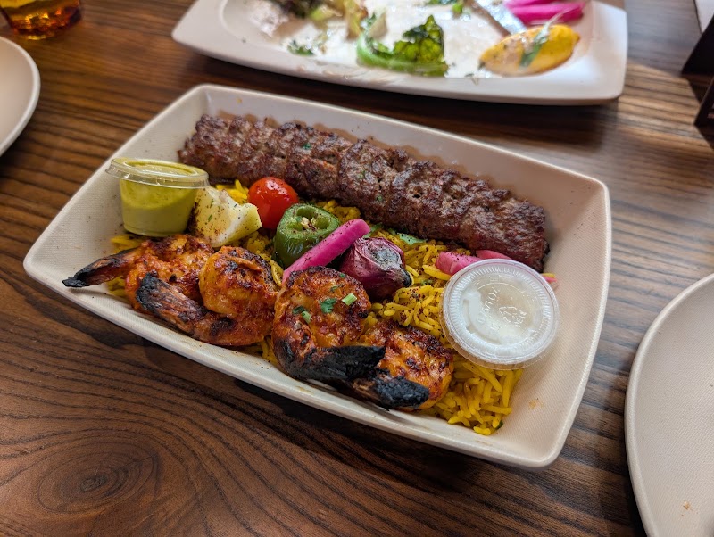 Grilled shrimp and kafta plate