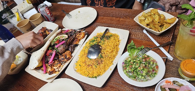 Sharing platters, lively table