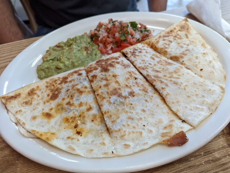 Golden quesadilla, fresh sides