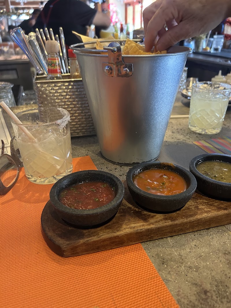 Chips, salsas and margaritas ready