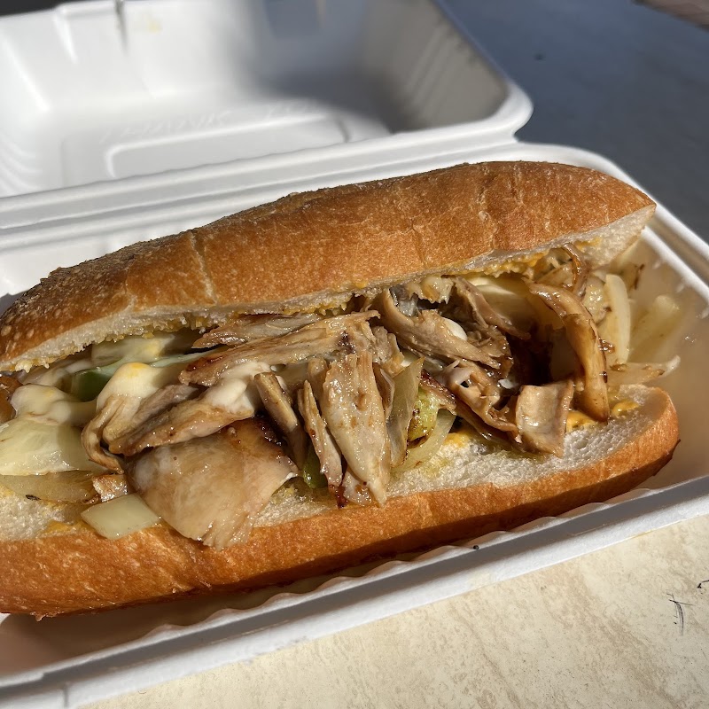 Hearty chicken cheesesteak hoagie