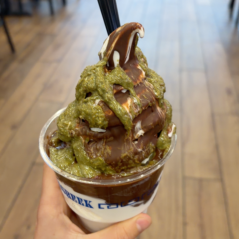 Layered dessert, rich flavors