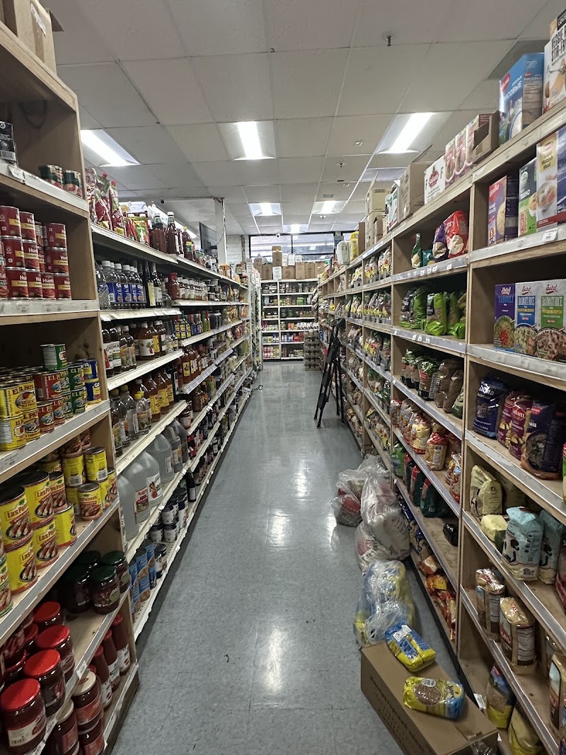 Aisles stocked with global goods