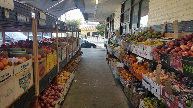 Rows of colorful produce