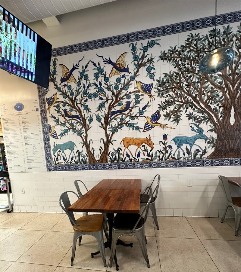 Hand-painted Mediterranean tile mural