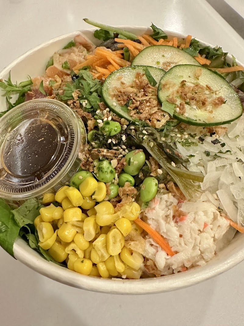 Colorful poke bowl, loaded