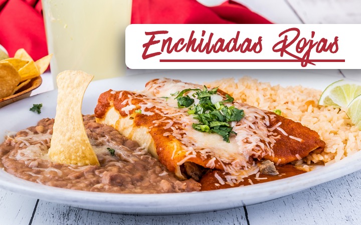 Enchiladas Rojas plate served