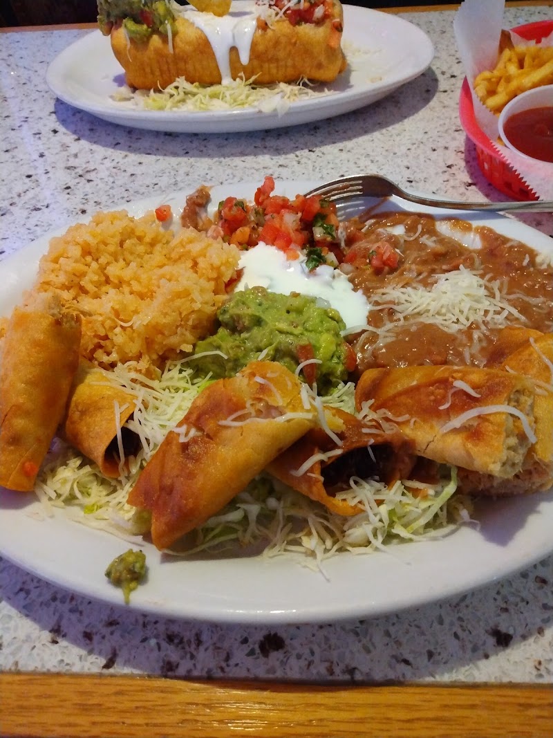 Flautas plate, guac topped