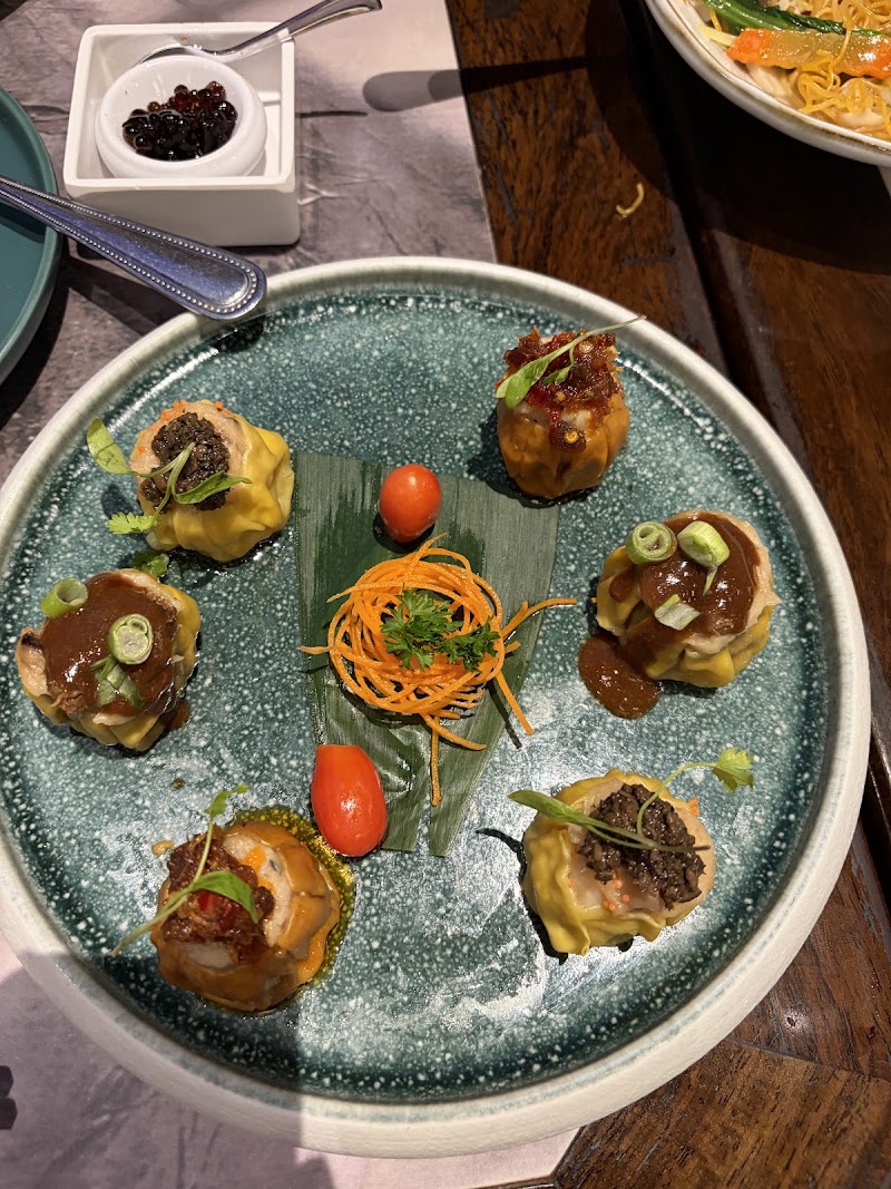 Artfully plated siu mai