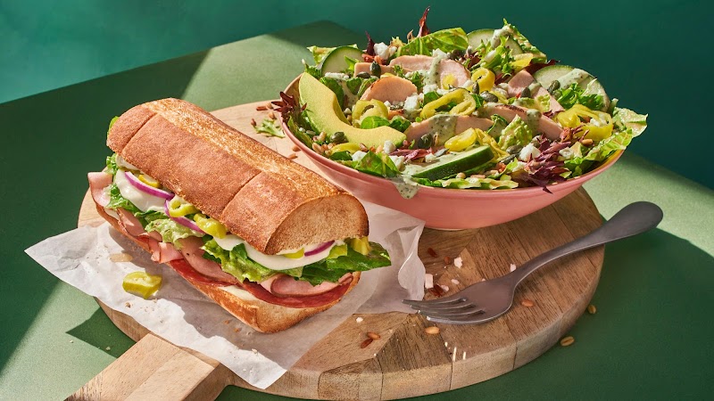 Fresh sandwich and salad