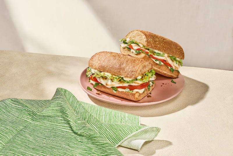 Hearty baguette sandwiches plated