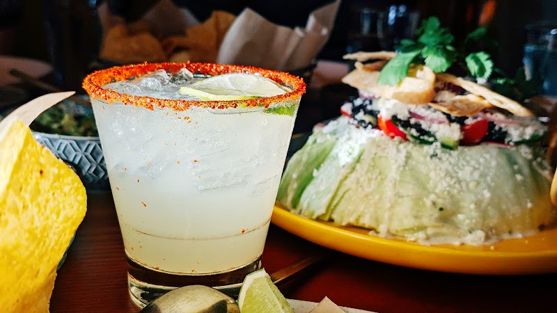Margarita with chili-salt rim
