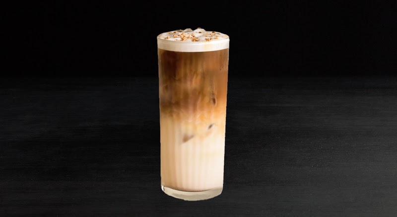 Bold iced latte, perfectly layered