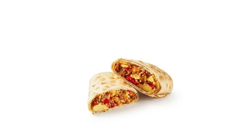 Hearty breakfast burrito, fresh-made