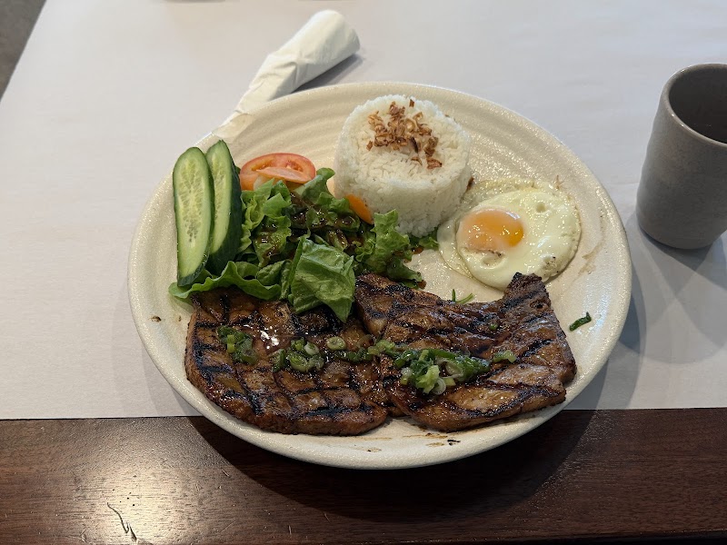 Grilled pork rice plate