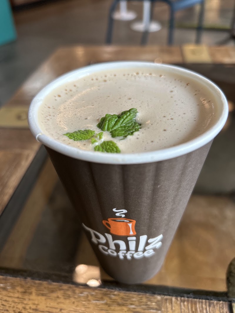 Fresh mint coffee crafted