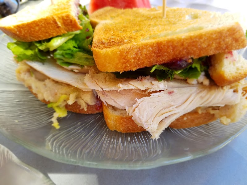 Hearty turkey sandwich plated