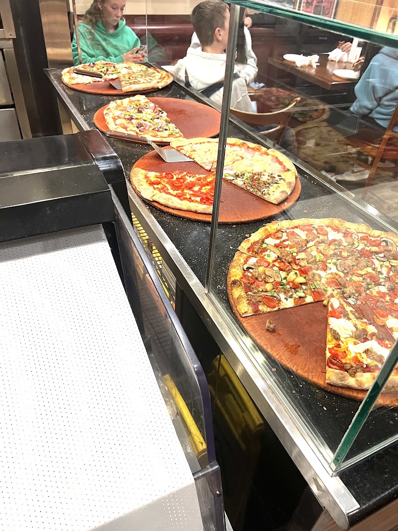 Slices waiting at counter