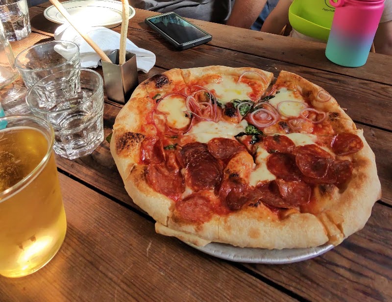 Classic pie, outdoor table