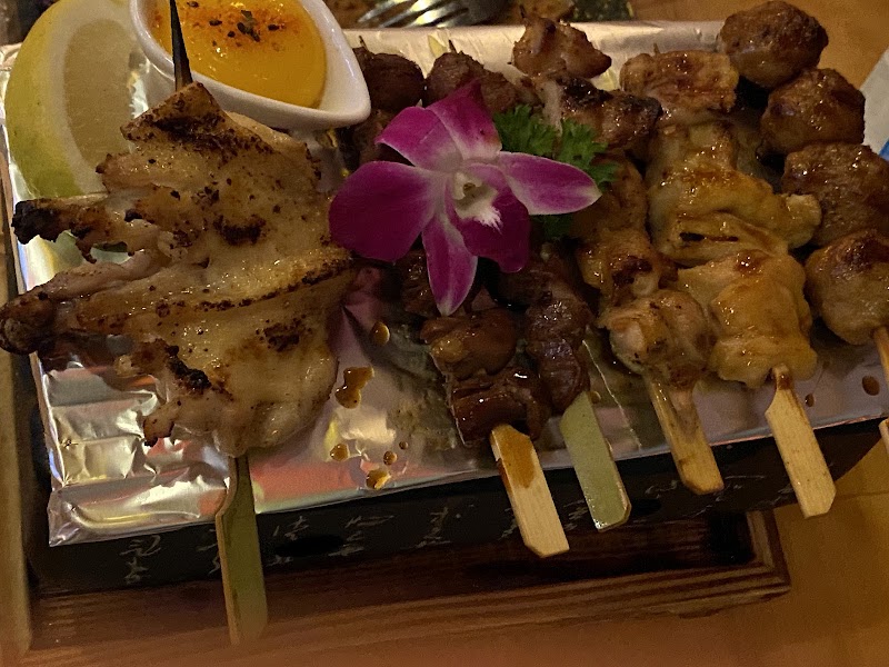 Fresh skewers beautifully plated
