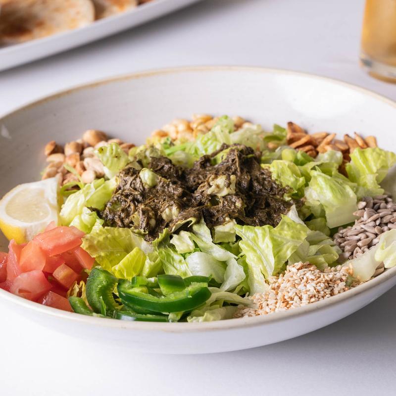 Tea leaf salad, served fresh
