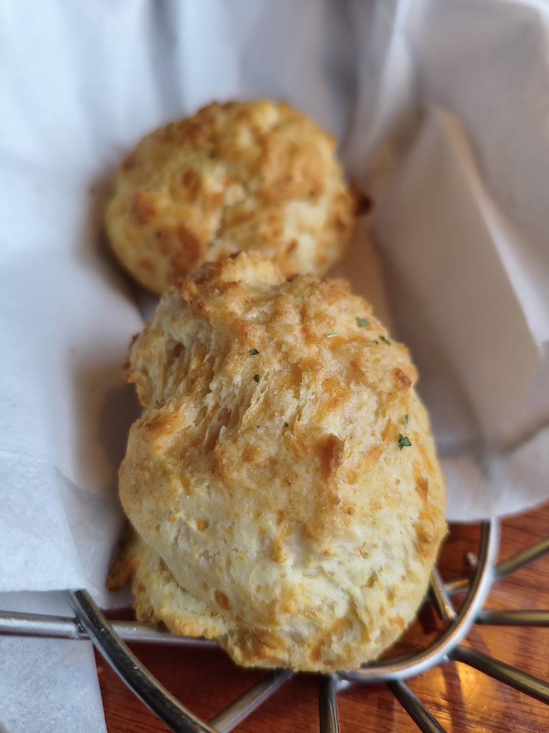 Fresh-baked cheddar bay biscuits