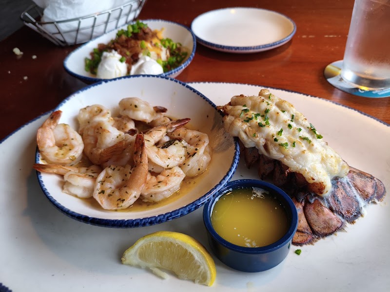 Grilled shrimp and lobster tail