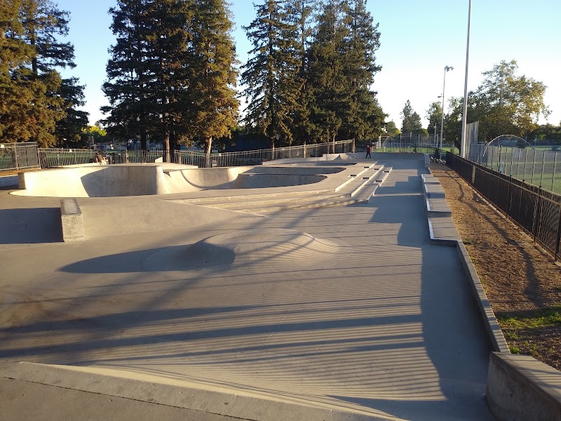 Concrete skate park outdoors
