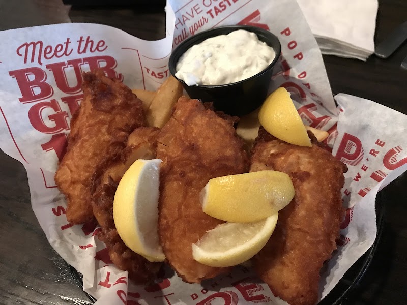 Golden battered fish basket