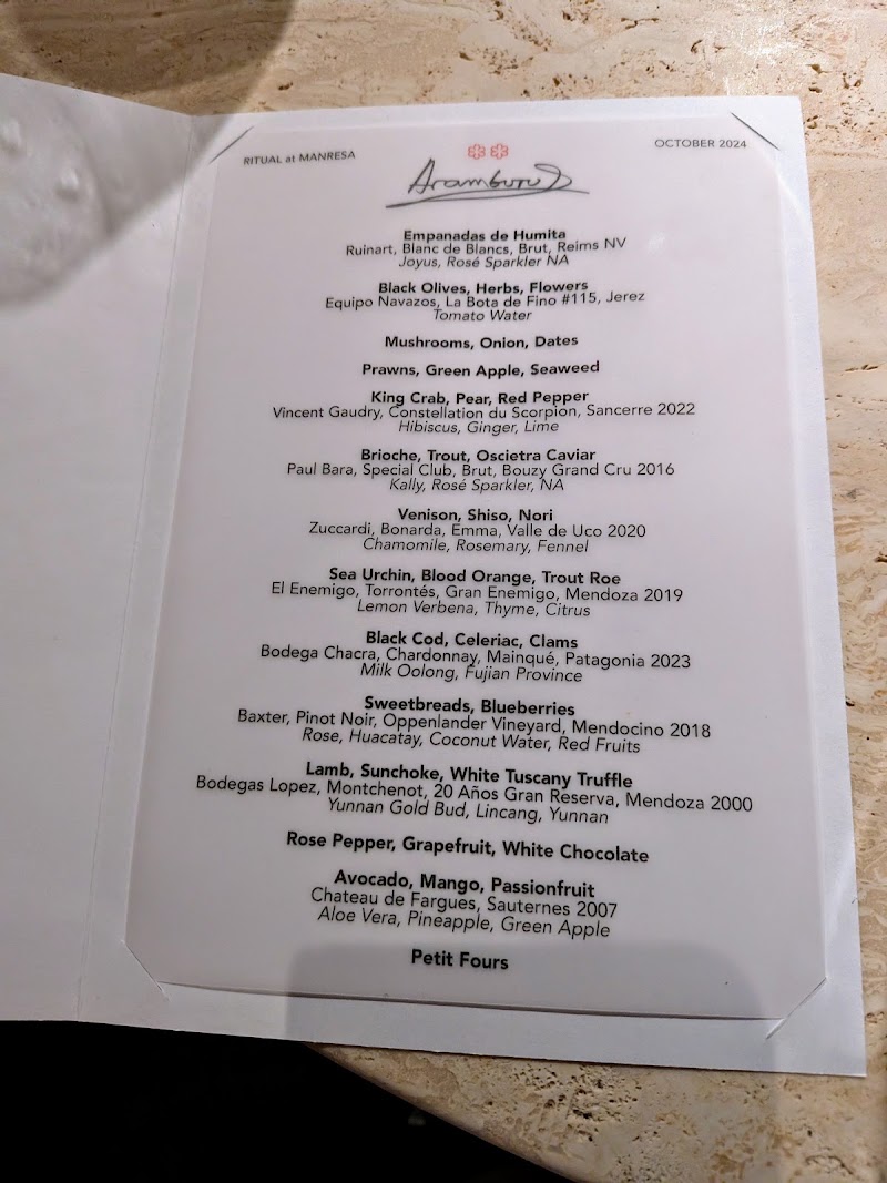 October tasting menu revealed