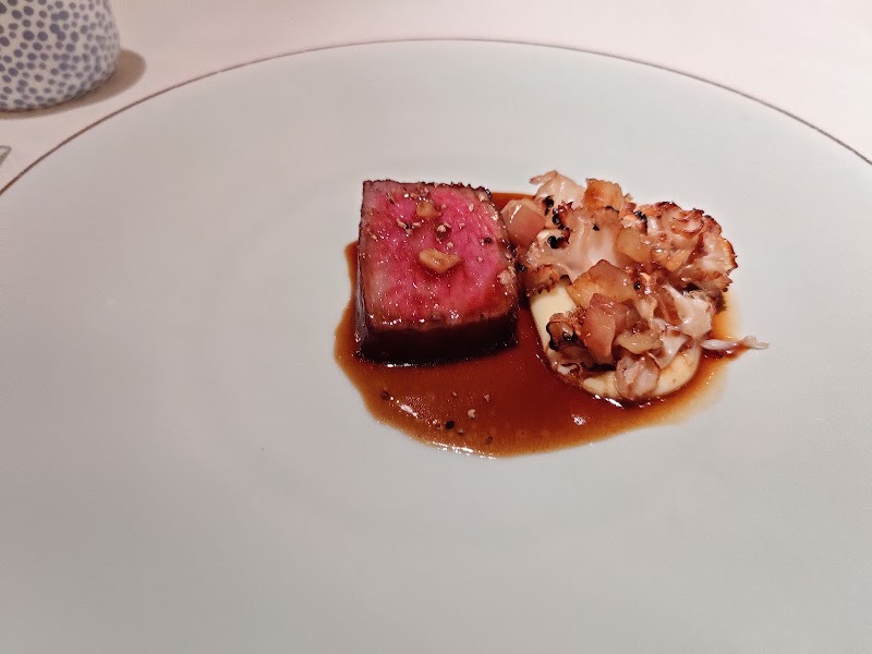 Refined meat and langoustine