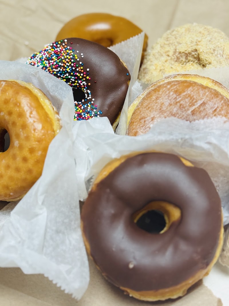 Freshly glazed donut selection