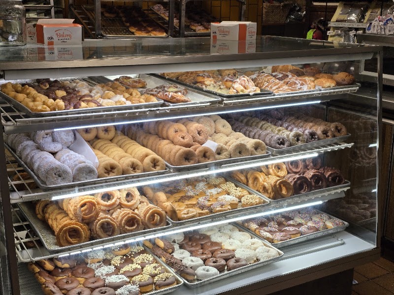 Generous donut selection on display