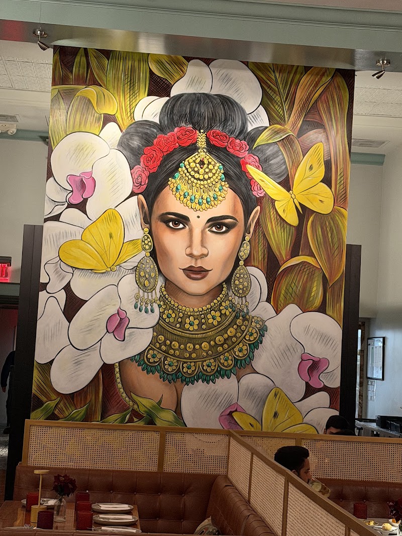 Stunning hand-painted dining mural