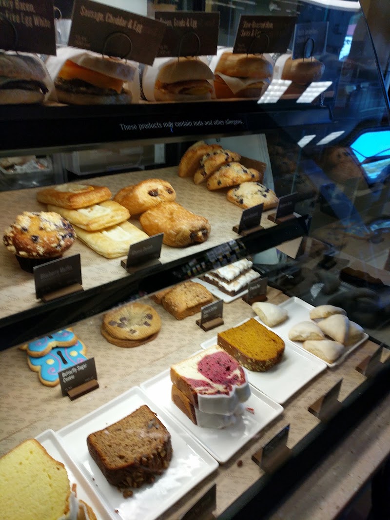 Freshly baked pastries displayed