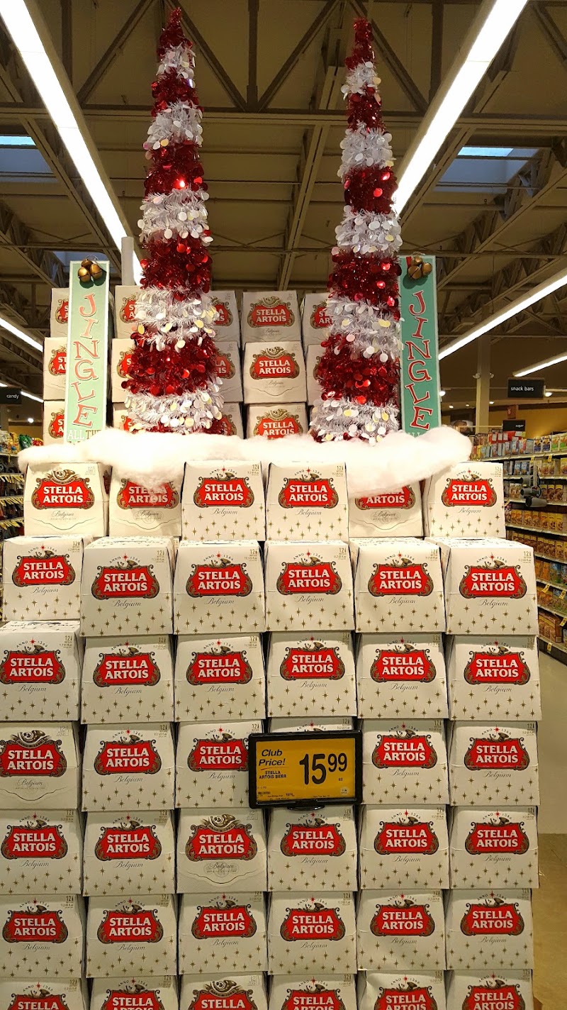 Festive holiday beer display