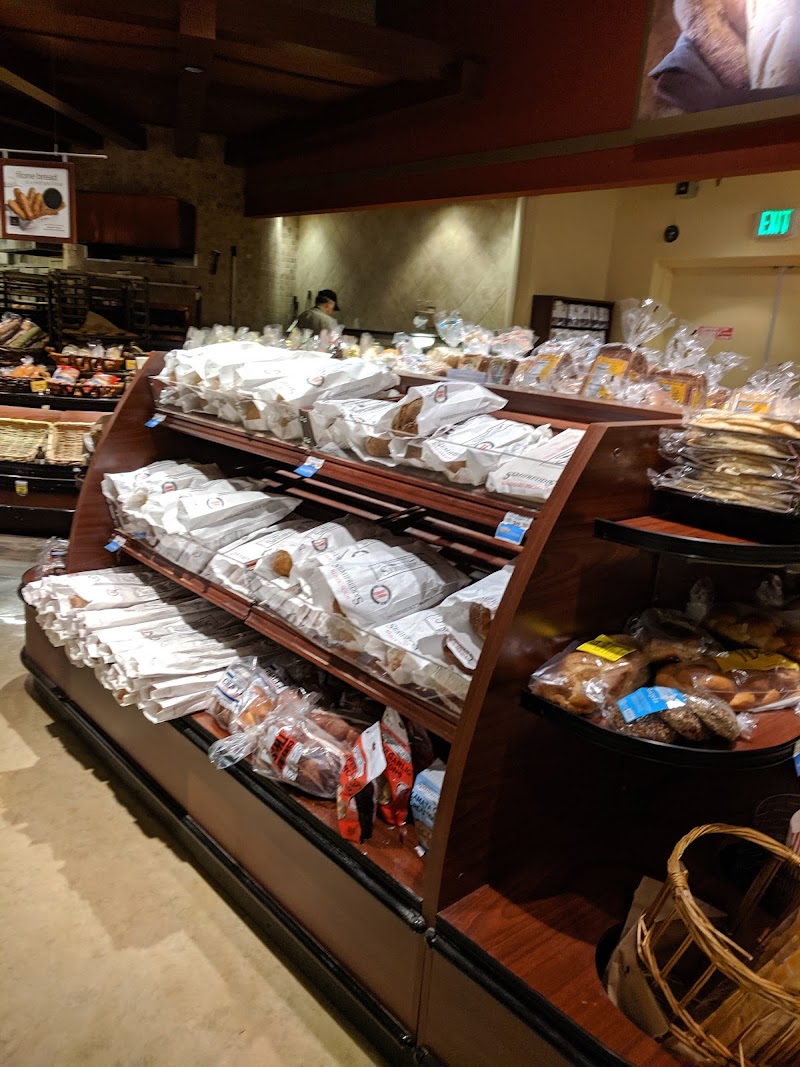 Fresh bakery breads displayed