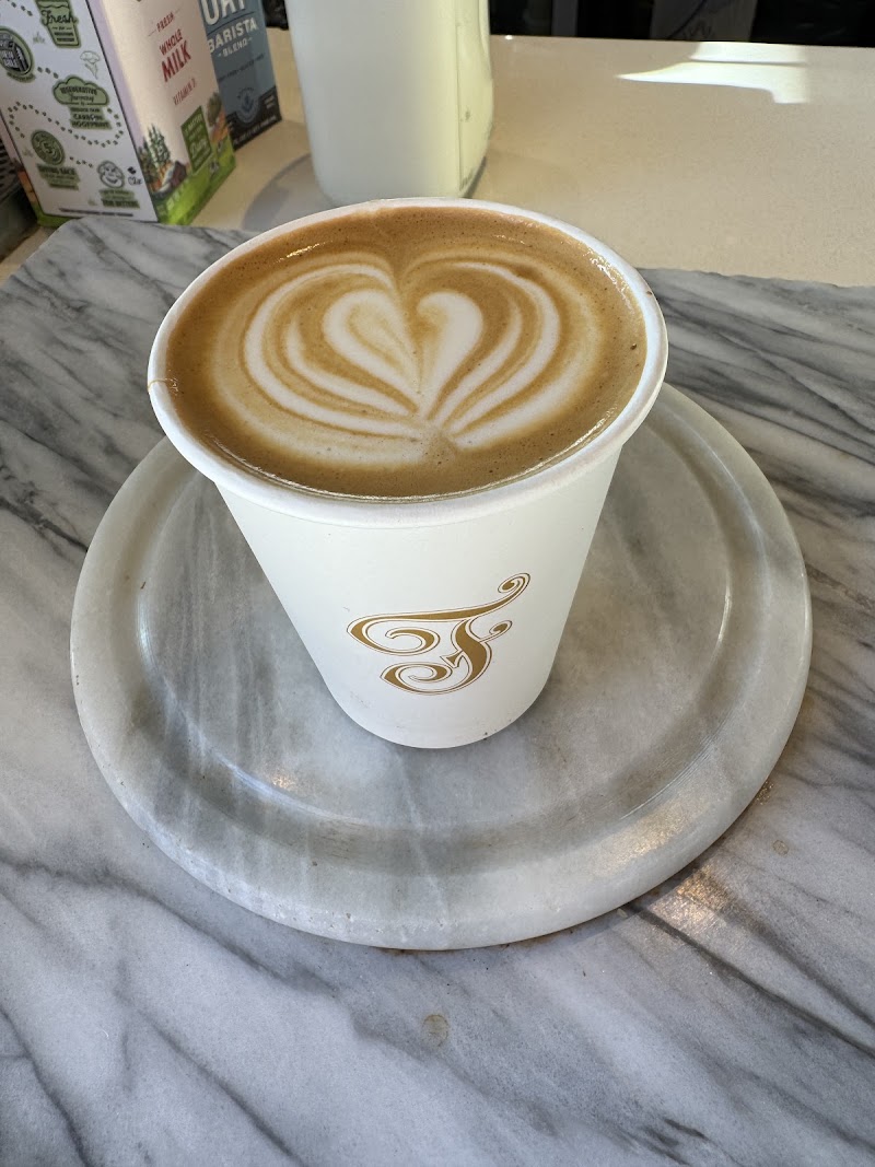 Heart latte art, marble counter