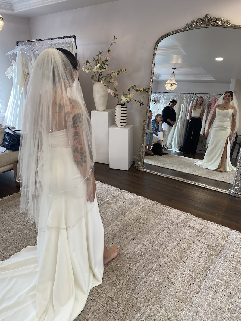 Bride seeing herself reflected