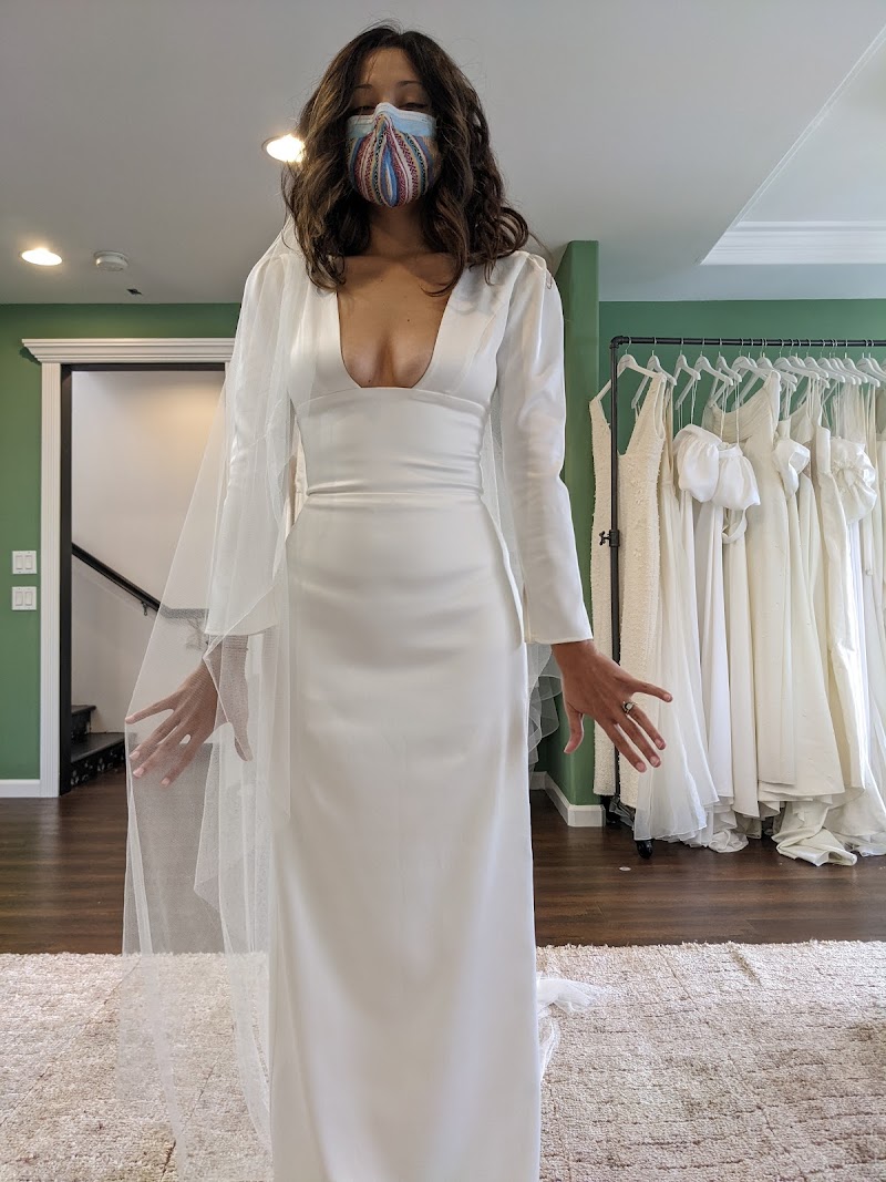 Trying on a gown
