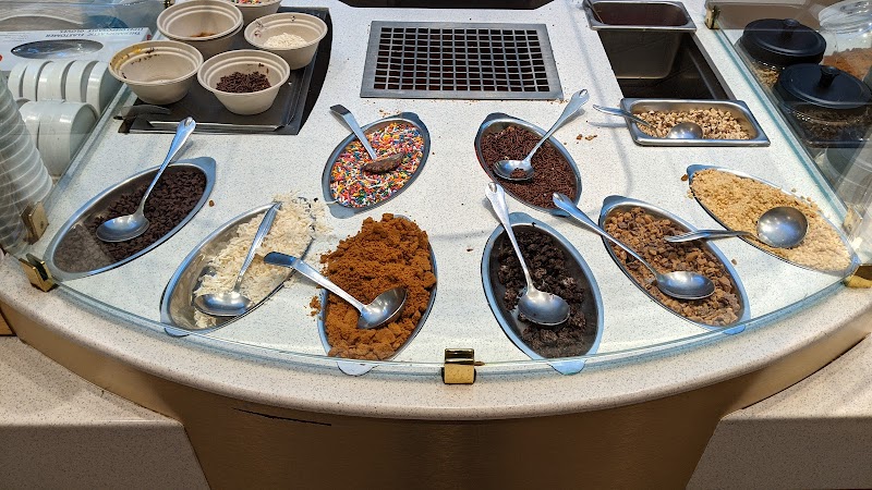 Fresh toppings ready to scoop