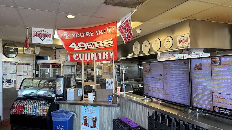 Local neighborhood pizzeria counter