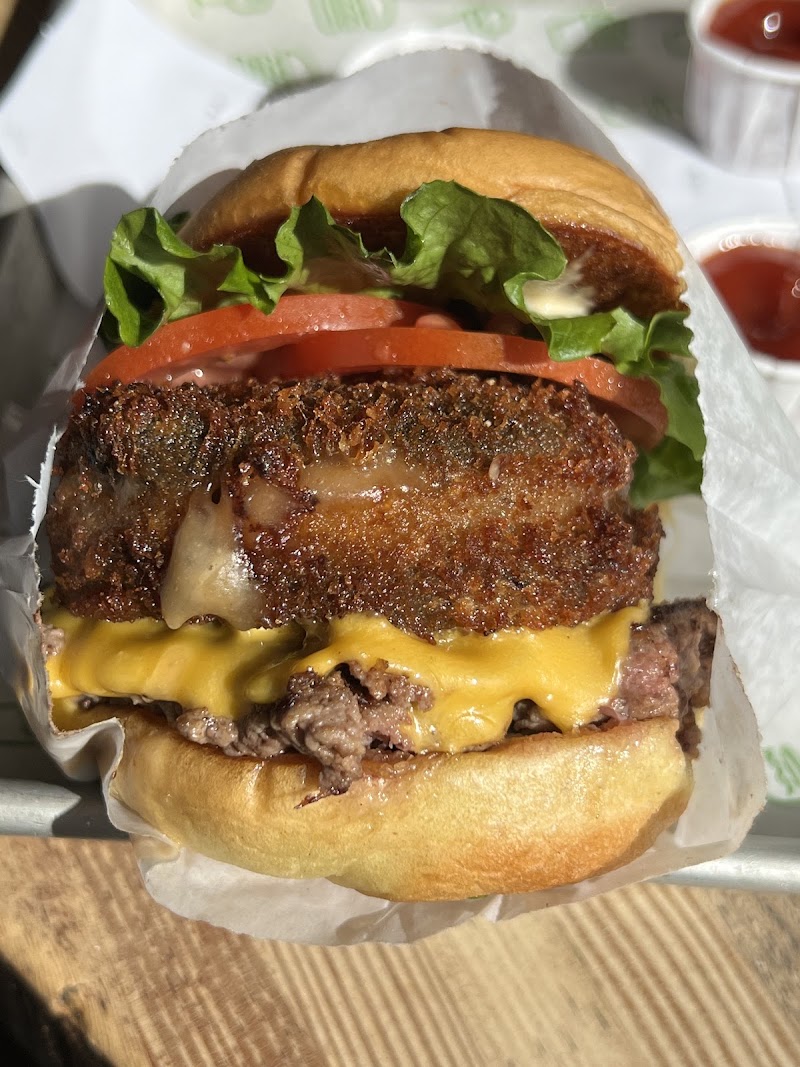 Stacked burger, melted cheese