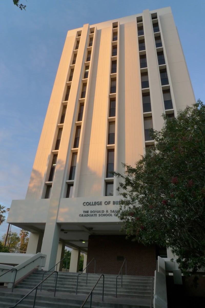 Campus entrance at golden hour