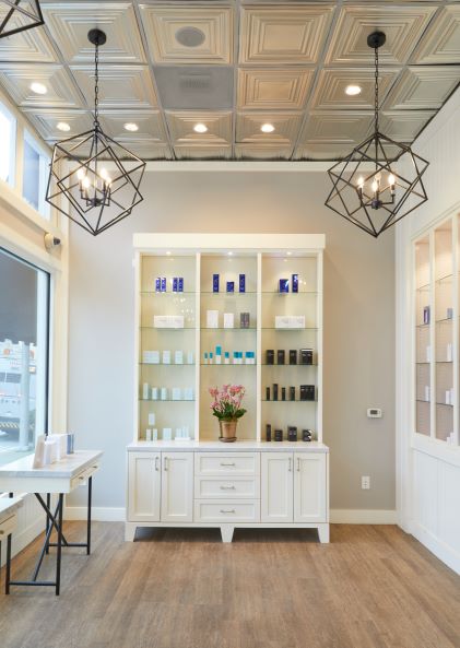 Curated skincare product display