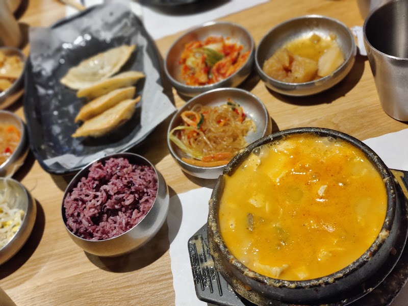 Full spread, tofu stew