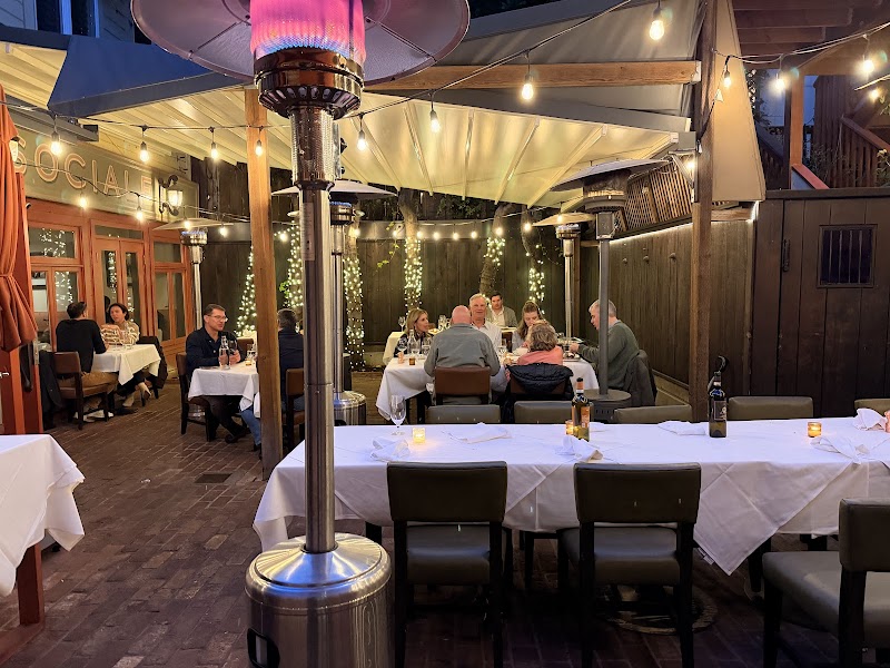 Warm courtyard evening dining
