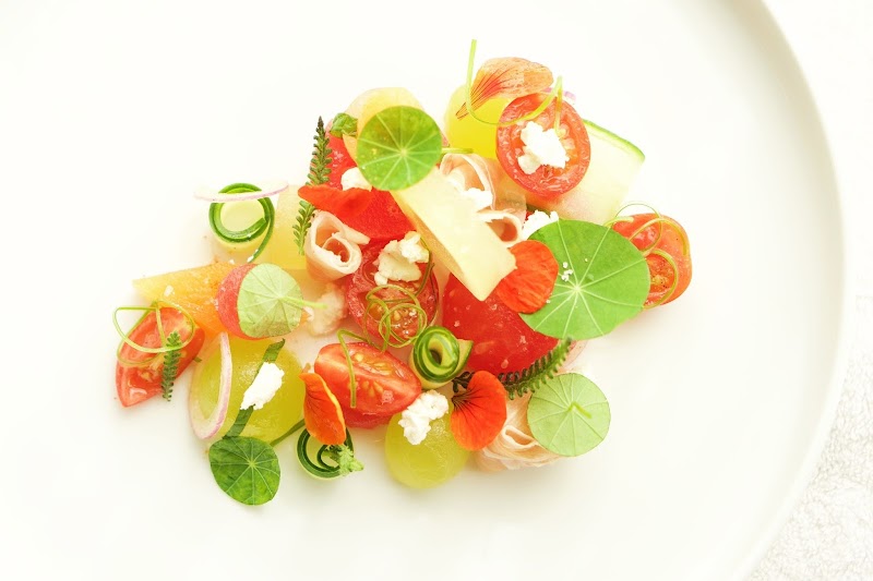 Bright seasonal produce, plated beautifully