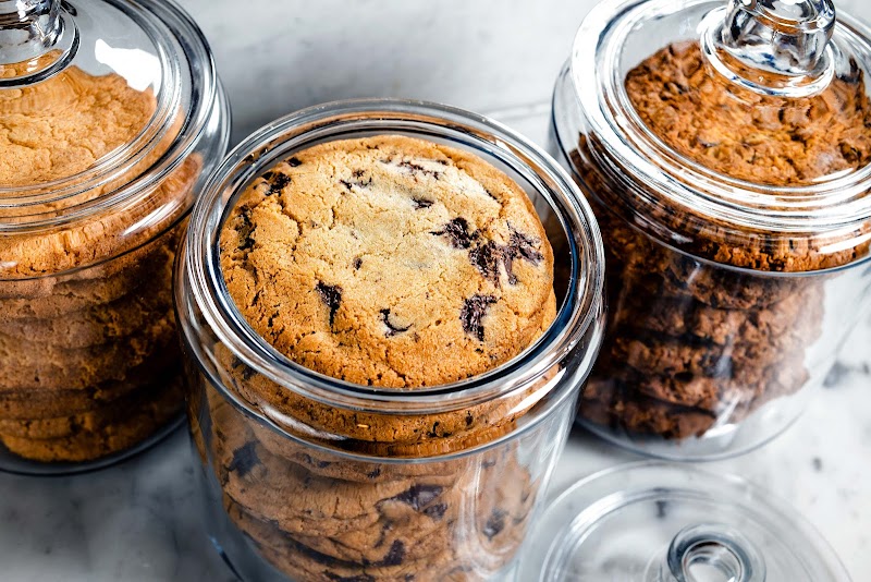 House-baked chocolate chip cookies