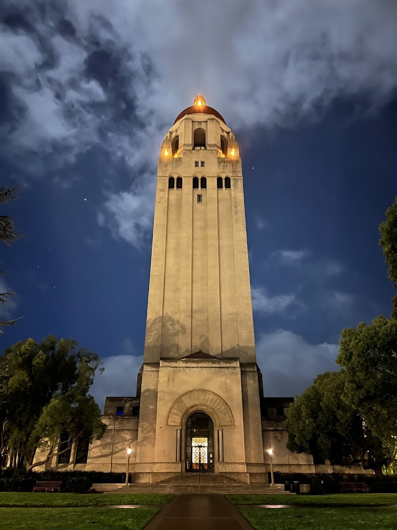 Hoover Tower at night